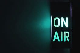 A close up of an air sign lit up