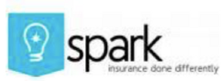 A black and white logo of spark insurance group.