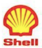 A red and yellow shell logo on top of a white background.