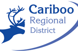 A blue and white logo for caribou regional district.